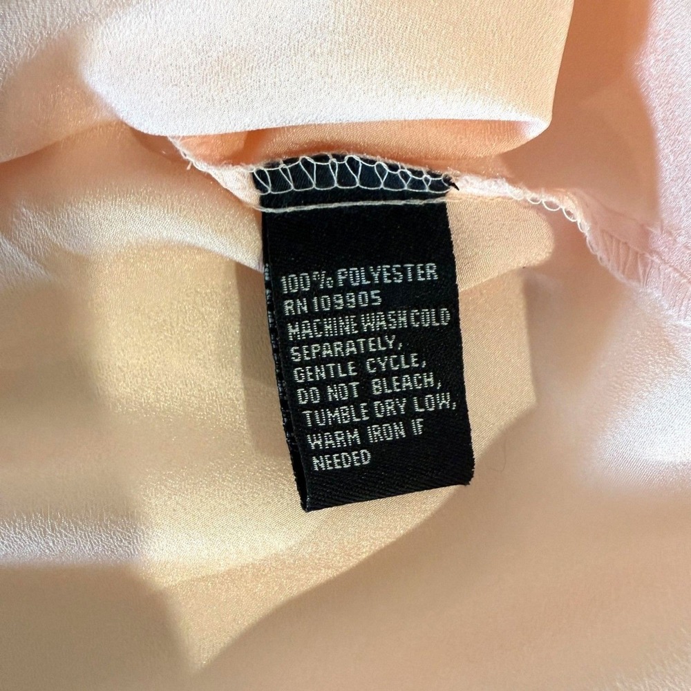 Sioni Blush Pink Coral Ruffle Layer Sleeveless Knit Top V-Neck Womens Large - Picture 7 of 7